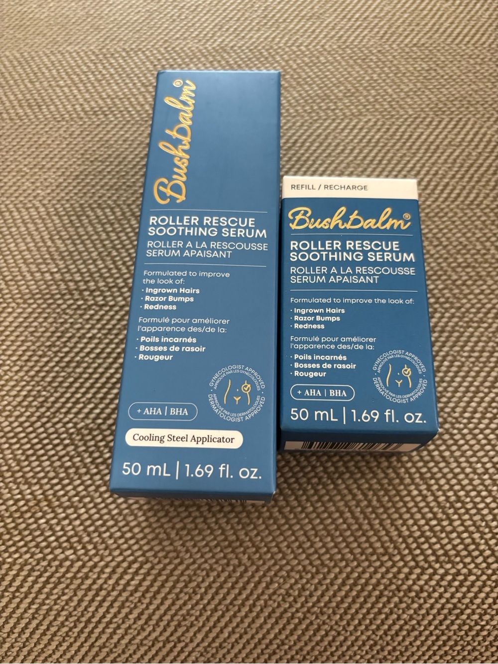 Bushbalm Roller Rescue Soothing Serum Plus Refill NEW treat redness, bumps